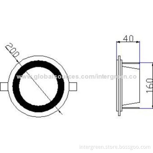 LED COB Round 15W Glass Downlight, -20 to +40°C Operating Temperature